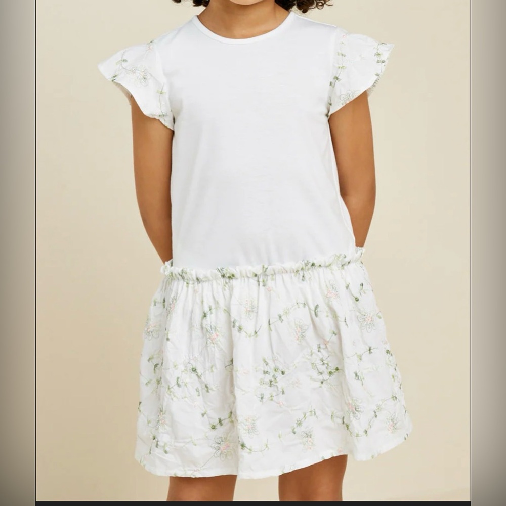 Hayden girls Charming White Floral Kids Dress new with tags